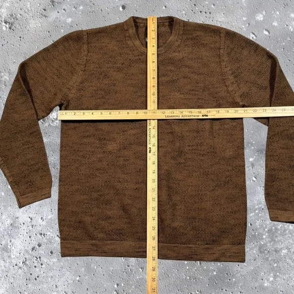 Lululemon Cascade Coast Crew Mens Merino Wool Crewneck Sweater Brown Marled Sz L - Picture 7 of 8